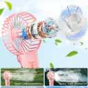 JZCreater Mini Handheld Fan, Portable Rechargeable Fans, Quiet 4 Speed, 2in1 Battery Operated USB Desk Fan, Small Folding Stand Electric Fan for Travel Outdoor Home Office Makeup, Gift for Women (Pink 2Pack)