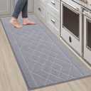 BEQHAUSE Kitchen Runner Rug 20x59 Washable Non Slip Kitchen Mats for Floor Absorbent Soft Kitchen Rugs for Floor,Sink,Hallway,Laundry,Grey