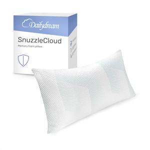 Dailydream SnuzzleCloud Memory Foam Pillow, Ergonomic Neck Support Pillow, 20 x 30 in, White (20x30 in)