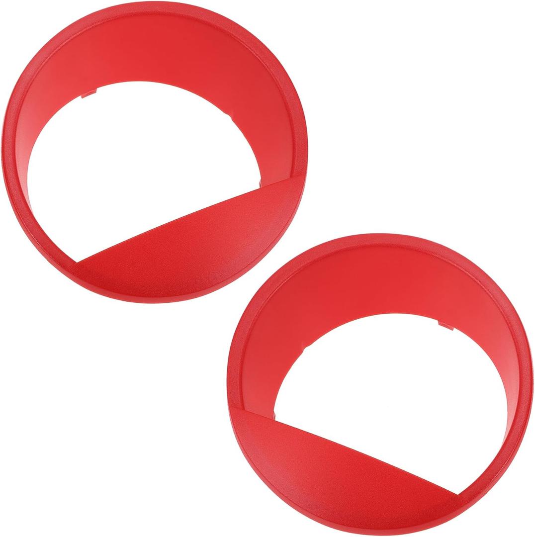 Headlight Trim Bezel Headlamp Bezel Headlight Cover Decor for Jeep Wrangler JK 2007-2017 Red ABS 2 Pcs Front Left, Front Right Car