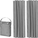 Amazon Basics Portable Blackout Curtain Shade with Suction Cups, 50" x 78", 2-Pack, Dark Grey