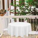 7 Pack White Round Tablecloth 7 Inch Circle Polyester Table Cloth, Washable Fabric Stain and Wrinkle Resistant Table Cover Round Table Clothes for Wedding Parties Banquet Reception Gift Table