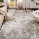 9x12 Area Rug Living Room Rugs - Washable Neutral Modern Abstract Soft Thin Large Rug Indoor Floor No Slip Rug Carpet for Bedroom Under Dining Table Home Office Decor - Brown Grey