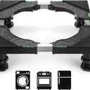 Hacaroa Mini Fridge Stand with 4 Strong Feet, Universal Refrigerator Stand Riser Adjustable Washer and Dryer Pedestals, Multi-functional Washing Machine Base for Small Appliance, Black