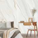 Brown and White Marble Wallpaper Mural Peel and Stick 137"x100"