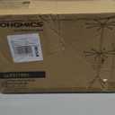 SONGMICS Clothes Drying Rack 2-Tier, with Bamboo Hanging Rods, Foldable Metal Laundry Rack, Space-Saving, Free-Standing Airer, Indoor Use, White and Natural ULLR517W01