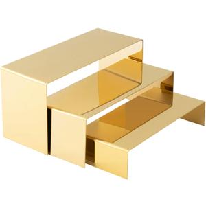 Purse Display Stand Set of 3, Gold Stainless Steel Handbag Holders, Heavy Duty Metal Riser Stands for Wallets, Bags, Shoes, Perfume, Jewelry  Boutique & Retail Countertop Display