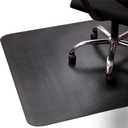 Office Chair Mat for Hardwood and Tile Floor, Black, Anti-Slip, Non-Curve, Under the Desk
 51" x 51" inch
