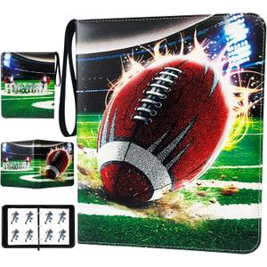 400 Pockets Football Cards Binder, Trading Cards Holder Card Collectors Album, Trading Card Binder 4 Pocket with 50 Removable Sleeves