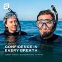 Pano 3 180° Panoramic Dive Mask, Three-Window Tempered Glass Scuba Mask with Dry Top Snorkel, Dual-Layer Silicone Skirt Anti-Leak Diving Gear for Men Women Teens Adults, 4 Color Options