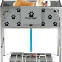 Dogvingpk Foldable Elevated Dog Bathtub with Drain 300 lb Capacity Portable Pet Shower Wash Station for Bathing Grooming Small Medium and Large Dogs, and Indoor Outdoor Use (1 PVC-TUB-L)