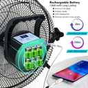 DBF 12" Solar Powered Fan - Rechargeable Outdoor Floor Fan - 4-24H Runtime Battery Operated, Solar Panel & AC Charging High Velocity Metal Industrial Fans Cordless for Home Camping Trip Power Outage