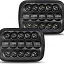 BICYACO DOT 110W 5x7 7x6 Inch Led Headlights Hi/Low Led Sealed Beam Headlamp Compatible with Jeep Wrangler YJ Cherokee XJ Kenworth T300 1997-2010 H4 Plug H6054 H5054 6054 6052 (Black)
