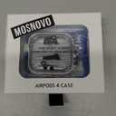 MOSNOVO Case for Airpods 4, Protective Clear Case with Shockproof Dual Layer Hard Luxe Metal Ring Designed for Airpods 4 Generation - Hidden Black Cat