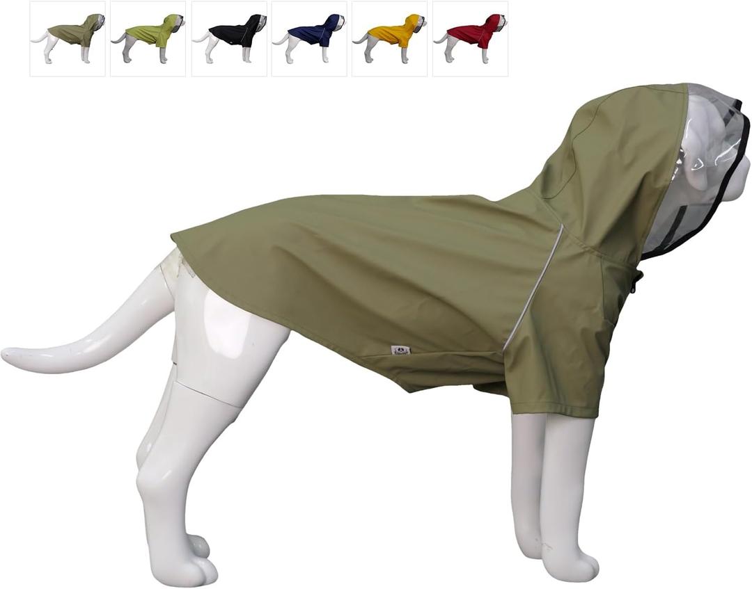 LoveLonglong Premium Waterproof Dog Raincoat with Reflective Safety Features Pet Raincoats, XL
