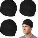 3Pcs Cooling Hard Hat Liner Skull Caps Breathable Mesh Helmet Liner Lightweight Sweat Wicking Cycling Running Hat for Men Women (Black)