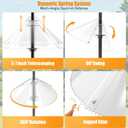 Squirrel Baffle for Bird Feeder Pole - Dynamic Steel Spring-Loaded Wobble Defense, 0.32" Thick Anti-Chew Polycarbonate Guard, Fits 0.4"-1" Round Poles Only, 19 Inch, Metal Buckle, Clear