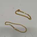 2PCS Ankle Bracelets for Women - Gold/Silver Plated Stainless Steel Anklets Set - Waterproof Layered Cuban Link Chain Anklet Bracelet Summer Beach Foot Jewelry Gifts for Women, 8.5inches
