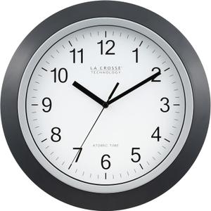 La Crosse Technology WT-3129B 12 Inch Atomic Analog Wall Clock, Pack of 1, Black