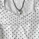 RoseSeek Girl's Cute Polka Dots Long Sleeve Tee Top Ruched Sweetheart Neck Coquette T Shirts, 14Y