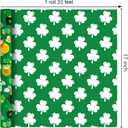 Homeral Green St. Patrick's Wrapping Paper - Mini Roll - 17 Inch x 33 Feet - Saint Patrick, Rainbows, Beer and Lucky Coins & Clover Reversible Gift Wrap for Saint Patrick's Day