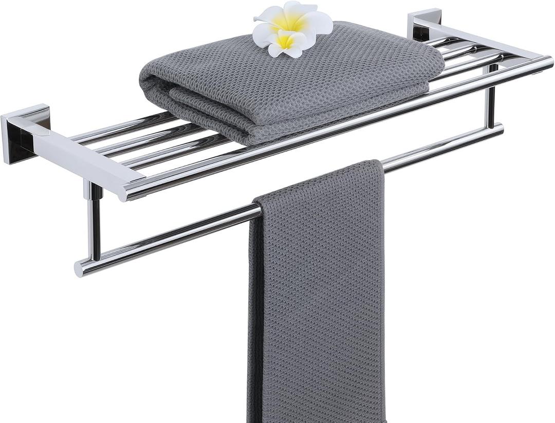 Alise Towel Racks for Bathroom Wall Mounted,24 Inch Bathroom Towel Rack with Tower Bar,Double Towel Racks for Bathroom,SUS304 Stainless Steel Bathroom Towel Holder Polished Chrome
