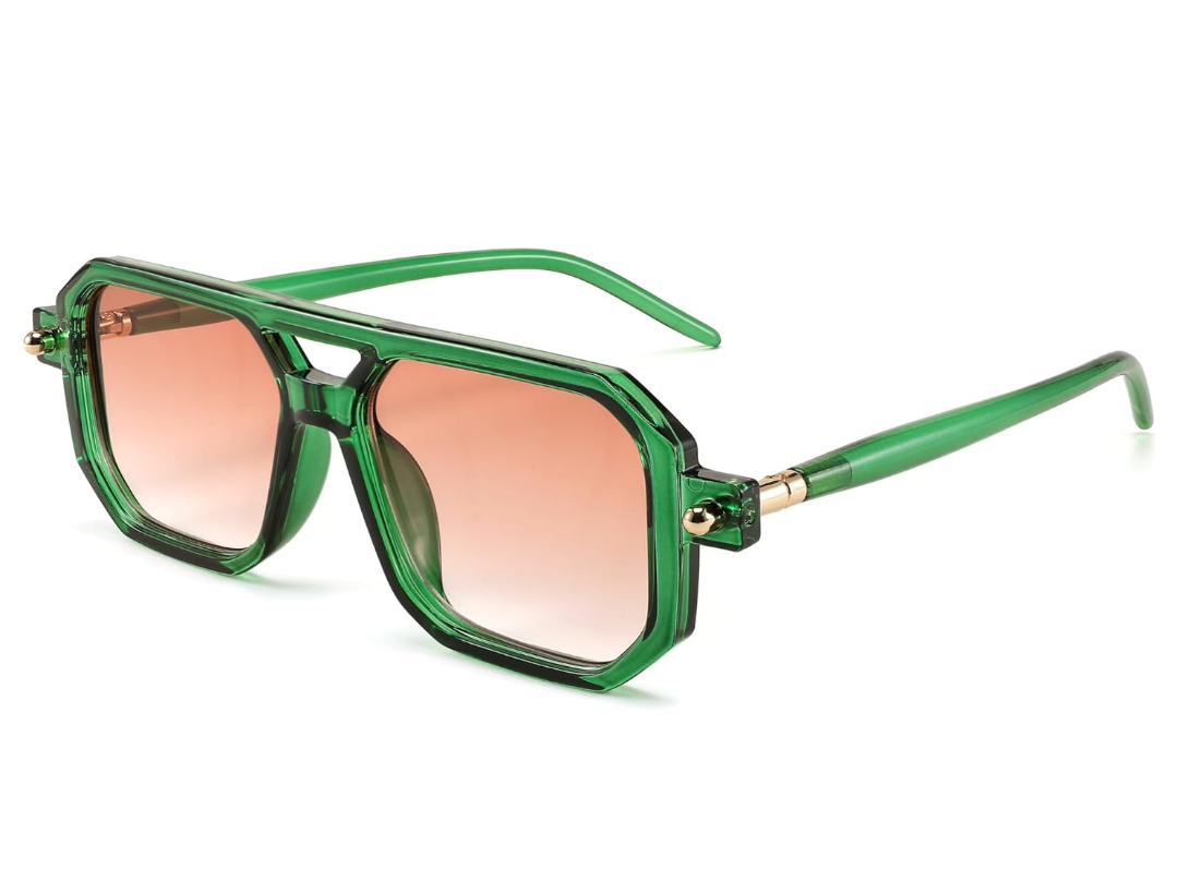 FEISEDY Vintage Square 70s Flat Aviator Sunglasses Women Men Classic Retro Stylish Frame UV400 Sunglasses B2622