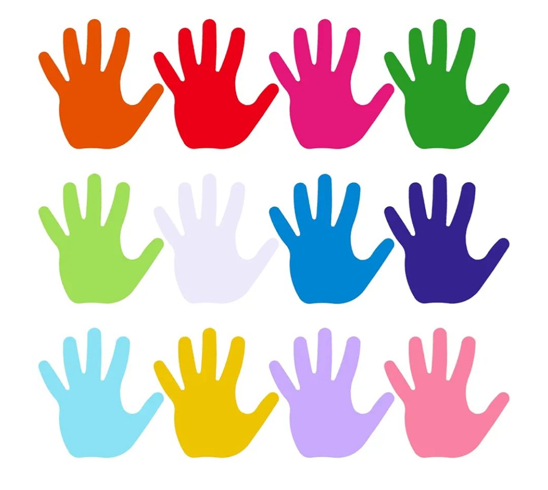 Kisston 360 Pcs Hand Cutouts Paper 3.9 Inch Assorted Color Die Cuts for DIY Craft Projects School Classroom Bulletin Board Decor
