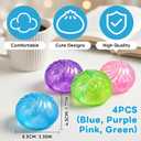 4PCS Glitter Dumpling, 2026 New Dumplings Colorful Dumplings Stress Balls Fidget Sensory Toy, Soft Squeeze Decompression Dough Gift (Style A Set), One Size