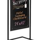 Ilyapa Metal Double Sided Swinging Chalkboard Sign - 24x42 in, Magnetic Sidewalk Sign - A Frame Chalkboard Alternative Menu Board for Restaurant