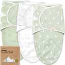 3Pack Organic Baby Swaddle Sleep Sacks  Swaddles for Newborns, Infant 03 Months, Baby Girls, Boys, Soft & Snug Newborn Sleep Sack, Nursery Swaddling Blankets (Bunnies, OS)