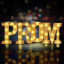 Prom Decorations 2026, 4 Pcs LED 3D Extra Large Light Up Letter Signs, Marquee Light Letters for 2026 Graduation & Prom Party Supplies(White)