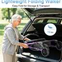 HOMLAND Foldable Walkers for Seniors with Seat, 16lb Light Rollator Walkers