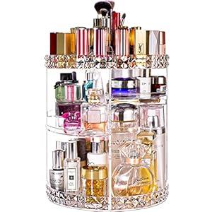 360 Rotating Makeup Organizer Large Perfume Cosmetics Organizer Beauty Organizer Clear Cosmetic Storage Display Case with 7 Layers and Detachable Shelves for Bedroom Dresser or Vanity Countertop