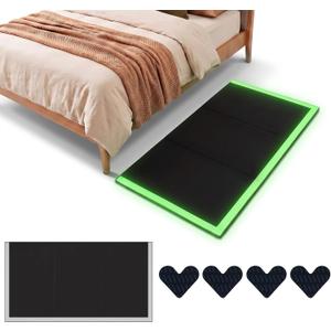 Pushglossy Bedside Fall Mat for Elderly 72" x 38" Luminous Strip Anti