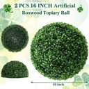 Hotop 2 Pcs 16 Inch Artificial Plant Topiary Ball 4 Layers Garden Spheres Boxwood Balls Artificial Topiaries Spheres Decorative Plants for Backyard, Balcony, Garden, Indoor Outdoor Decor(Green)