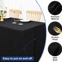 homing 2 Packs Rectangle Fitted Tablecloth, 6 Foot Washable Fabric Table Cloth, Waterproof Polyester Table Cover for Party, Trade Show, Outdoor and Indoor (Black, 30" x 72")