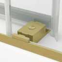 Sunrosa Frameless Double Sliding Tub Shower Door 60" W x 60" H, 5/16" (8mm) Thick Easy-Clean Tempered Glass, Adjustable Tub Door with Soft-Close System, Brushed Gold Finish