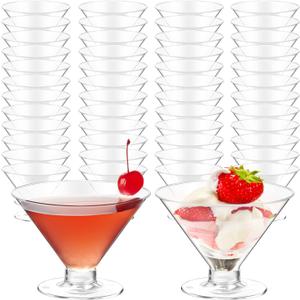 25 PCS Disposable Martini Glasses for Parties 5oz,Plastic Martini Glasses Disposable,Martini Plastic Cups for Wedding Party