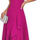 DRESSTELLS Women's Cocktail Party Dress, Formal Wedding Guest High Low Dress, Fit Flare Holiday Prom Dress S