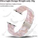 V-MORO Resin Bands Compatible with Apple Watch Series 11/10/9/8/7 41mm/42mm Fashion Dressy Lightweight Cute Strap with Starlight Buckle for iwatch Series SE/6/5/4/3/2/1/SE3(Floral Pink,42mm/41mm/40mm/38mm)