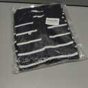 Womens Striped Summer Dresses 2025 Casual Loose Short Sleeve V Neck Collared Knit Maxi Sweater Dress (Black, S)