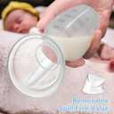 2 Sets Manual Breast Pump for Breastfeeding Essentials, Colostrum Collector with Spill Free Valve & Cap, Hand Pump Breastmilk, Milk Collectors for Breastfeeding, Silicone, Clear, 4oz