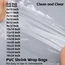 Heat Shrink Wrap Bags 100Pcs 20x28 Inches Professional Grade PVC Heat Shrink Wrap is Used to Store Wrap Embellished, Gift Baskets, Shoes, Jars, Industrial Grade Shrink Wrap Bags Transparent