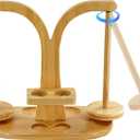 Yarn Holder for Crocheting, Upgrade Wooden Yarn Spinner with Double Spindles, Crochet Yarn Holder for Accessories Storage Attachment, Perfect for Crocheting and Knitting Projects (Double Natural)