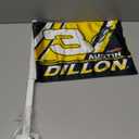 Rico Industries NASCAR Racing Austin Dillon Double Sided Car Flag - 16" x 19" - Strong Pole that Hooks Onto Car/Truck/Automobile