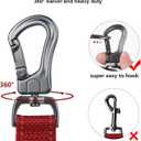 TwoEar 6FT 1IN Strong Red Dog Leash with 2 Padded Handles, Traffic Handle Extra Control, Comfortable Soft Dual Handle, Auto Lock Hook, Reflective Walking Lead for Small Medium and Large Dogs