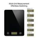 Digital Kitchen Scale, Food Scale with Tempered Glass, Grams and Ounces, 1g High Accuracy for Baking, Cooking, Food (Black Glass)