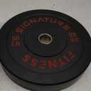 Olympic Bumper Plate 2 inch Hole - 55LB (Black) | Solid Rubber Weight Plate for CrossFit, Deadlift, Powerlifting & Home Gym