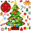 Max Fun DIY Felt Christmas Tree for Toddlers with 49 Christmas Ornaments + Tic-Tac-Toe Games for Kids Wall Hanging Christmas Decorations Felt Craft Kits for Xmas Party Favors